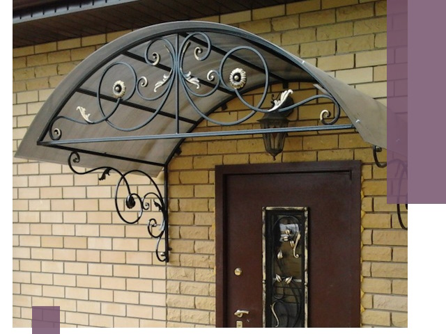 Изготовление козырьков из металла под ключ в Устях-Джегуте