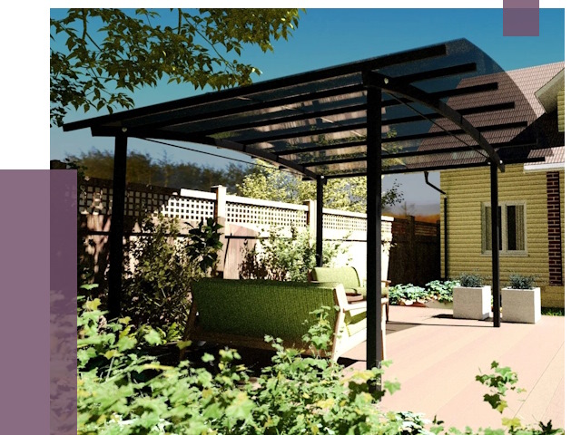 Навесы для террасы в Устях-Джегуте от 12907 руб. под ключ | ПРОЛЁТ-Стд