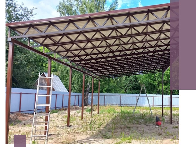 Односкатные навесы под ключ в Устях-Джегуте — изготовление и монтаж