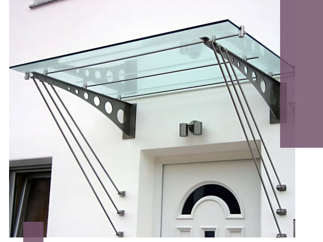 Козырьки над входом под ключ в Устях-Джегуте — изготовление и монтаж