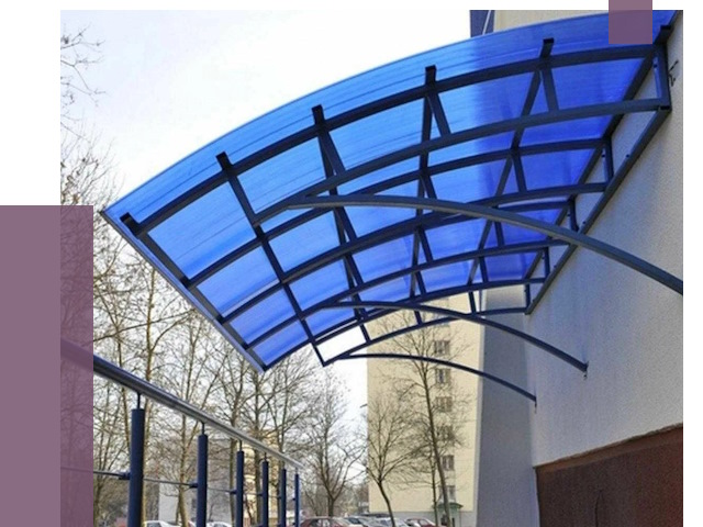 Козырьки из поликарбоната в Устях-Джегуте от 4252 руб. под ключ | ПРОЛЁТ-Стд