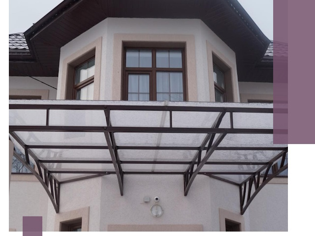 Козырьки из поликарбоната под ключ в Устях-Джегуте