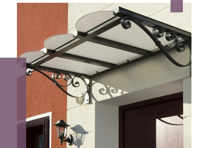 Односкатные козырьки в Устях-Джегуте от 8301 руб.  | ПРОЛЁТ-Стд