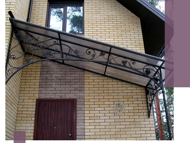 Односкатные козырьки из металла под ключ в Устях-Джегуте