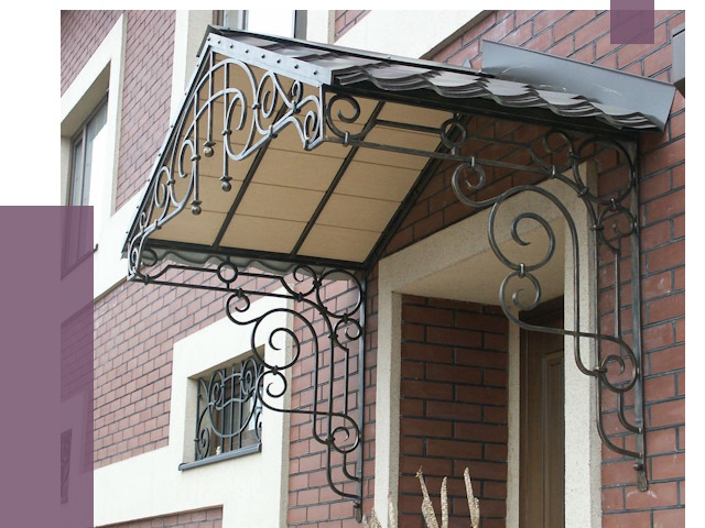 Двускатные козырьки в Устях-Джегуте под ключ от 12654 руб.