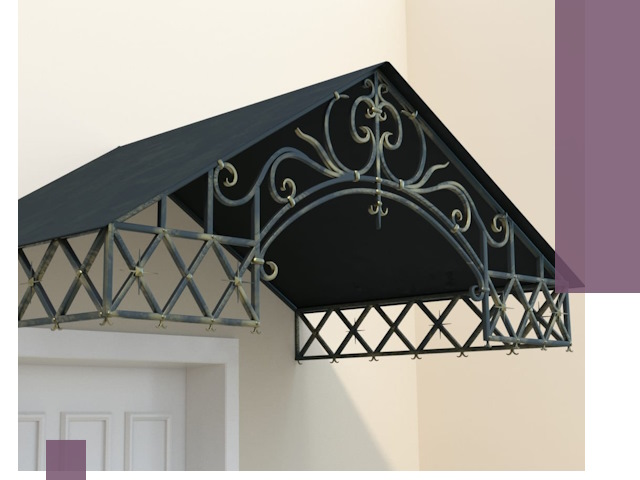 Двускатные металлические козырьки под ключ в Устях-Джегуте