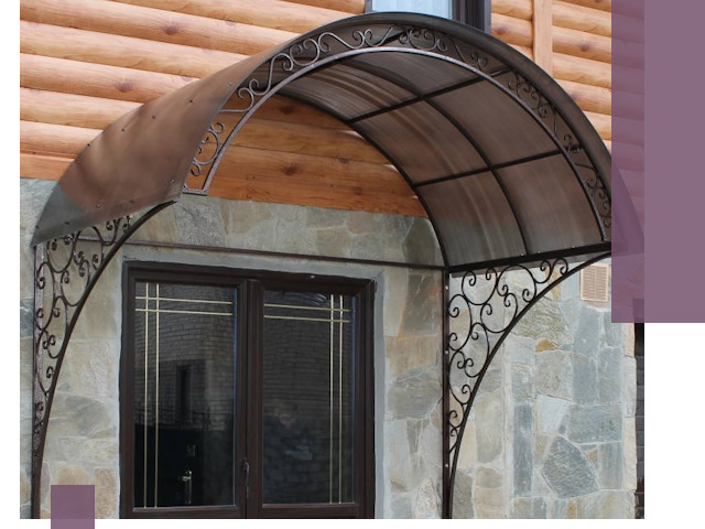 Арочные козырьки под ключ в Устях-Джегуте: изготовление и монтаж